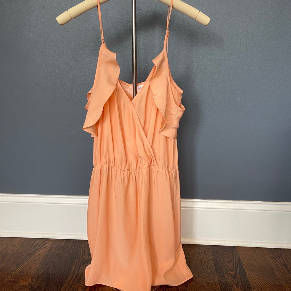 Parker peach spaghetti strap mini dress